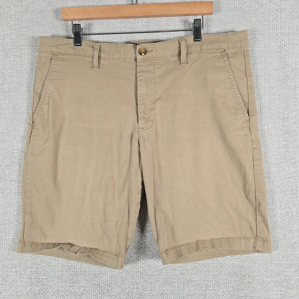 US Polo Assn Mens Khaki Activate Stretch Chino Shorts Size 38 Tan Casual Summer